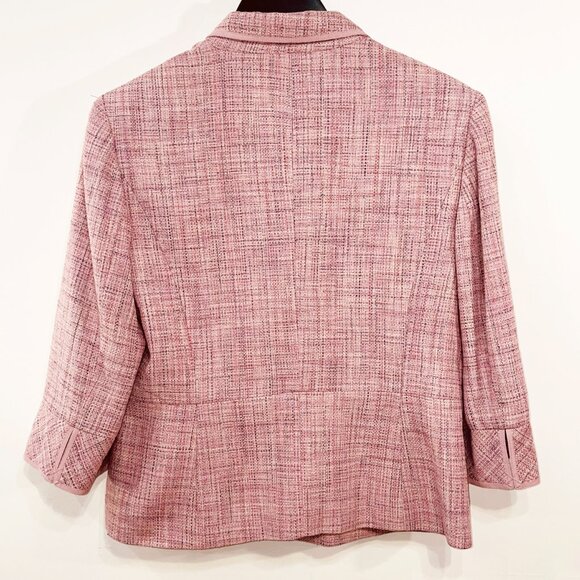 EUC Vintage 100% Silk Tweed Skirt Suit Pink 8, Medium - Picture 3 of 9